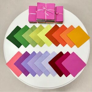 rainbow solid pre cut charm pack 5" squares fabric quilt scrap cotton 150 pcs